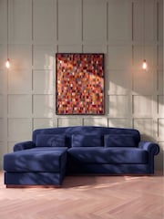 Swoon Ink Aberton Easy Velvet Left Hand Corner Sofa - Image 1 of 6