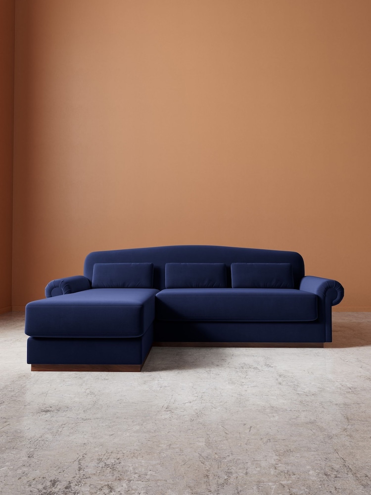 Swoon Ink Aberton Easy Velvet Left Hand Corner Sofa - Image 2 of 6 Swoon Ink Aberton Easy Velvet Left Hand Corner Sofa - Image 2 of 6