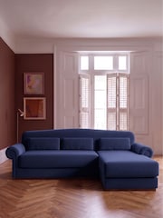 Swoon Ink Aberton Easy Velvet Right Hand Corner Sofa - Image 1 of 6