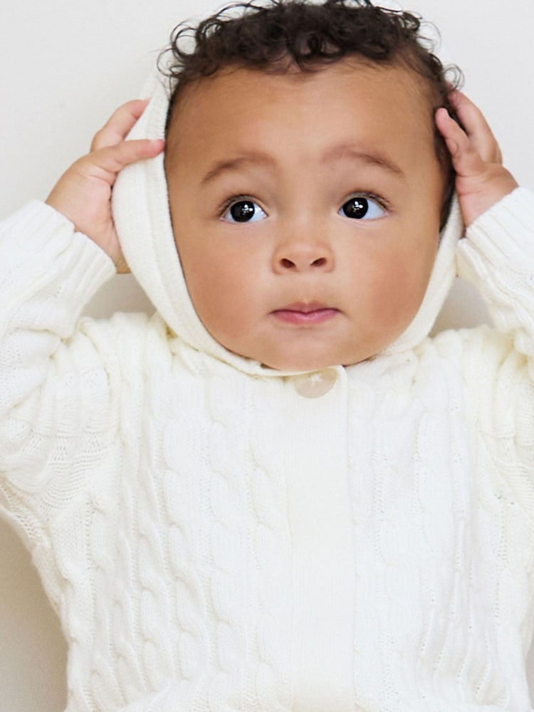 The Little Tailor Baby 100% Cotton Soft Knitted Pramsuit - Image 3 of 7