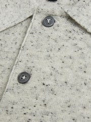 Ted Baker Green Nep Polo Shirt With Cable Detail - Image 4 of 5