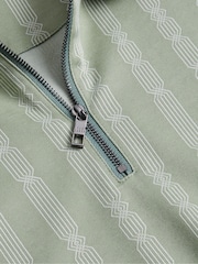 Ted Baker Green Nep Polo Shirt With Cable Detail - Image 5 of 5