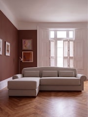 Swoon Ecru Aberton Easy Velvet Left Hand Corner Sofa - Image 1 of 6