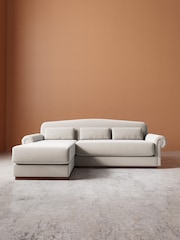 Swoon Ecru Aberton Easy Velvet Left Hand Corner Sofa - Image 2 of 6