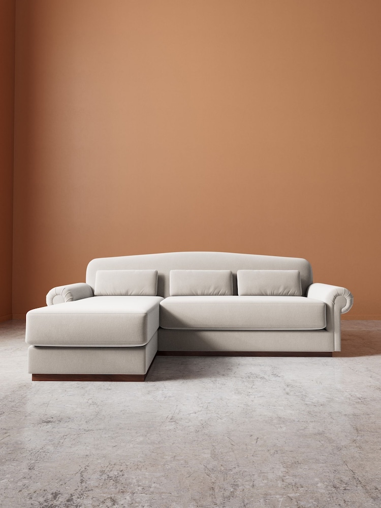 Swoon Ecru Aberton Easy Velvet Left Hand Corner Sofa - Image 2 of 6 Swoon Ecru Aberton Easy Velvet Left Hand Corner Sofa - Image 2 of 6