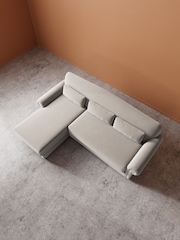 Swoon Ecru Aberton Easy Velvet Left Hand Corner Sofa - Image 4 of 6