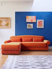 Swoon Burnt Orange Aberton Easy Velvet Left Hand Corner Sofa - Image 1 of 6