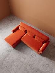 Swoon Burnt Orange Aberton Easy Velvet Left Hand Corner Sofa - Image 5 of 6
