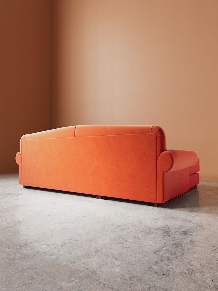 Swoon Burnt Orange Aberton Easy Velvet Left Hand Corner Sofa - Image 6 of 6 Swoon Burnt Orange Aberton Easy Velvet Left Hand Corner Sofa - Image 6 of 6