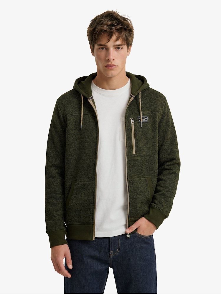 Superdry Green Storm Fleece Zip Hoodie - Image 1 of 7 Superdry Green Storm Fleece Zip Hoodie - Image 1 of 7