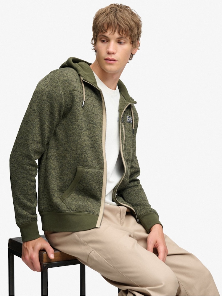 Superdry Green Storm Fleece Zip Hoodie - Image 7 of 7 Superdry Green Storm Fleece Zip Hoodie - Image 7 of 7
