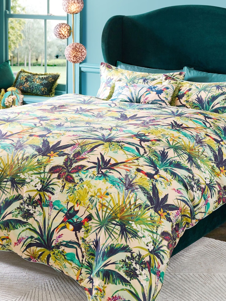 Clarke & Clarke Multi Toucan 200 Thread Count Duvet Cover and Pillowcase Set - Image 1 of 4