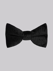 MOSS Black London Paisley Velvet Bow Tie - Image 1 of 1