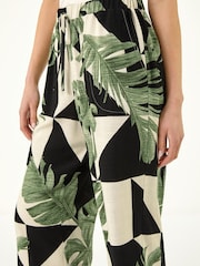 Roman Green Petite Leaf Print Culotte Trousers - Image 6 of 6