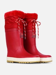 Muddy Puddles Red Fleece Lined Puddleflex Wellies - Image 1 of 5