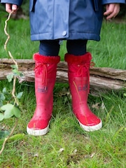 Muddy Puddles Red Fleece Lined Puddleflex Wellies - Image 2 of 5