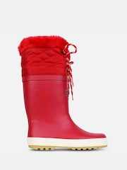 Muddy Puddles Red Fleece Lined Puddleflex Wellies - Image 4 of 5