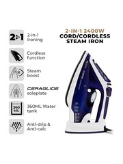 Tower Blue 2400W Cordless Iron - Image 2 of 8
