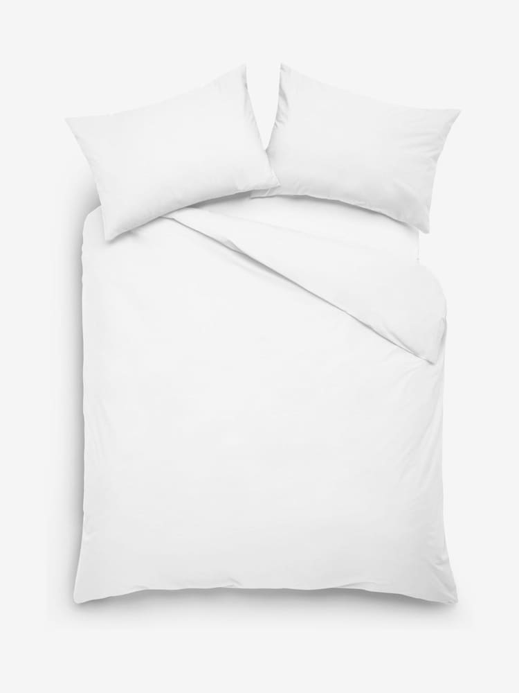 White 400 Thread Count 100% Egyptian Cotton Sateen Luxury Duvet Cover and Pillowcase Set - Image 3 of 4