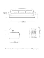 Swoon Ecru Aberton Easy Velvet 3 Seater Sofa - Image 3 of 6