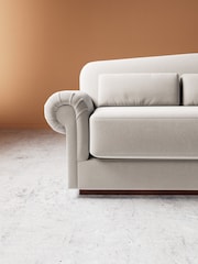 Swoon Ecru Aberton Easy Velvet 3 Seater Sofa - Image 4 of 6