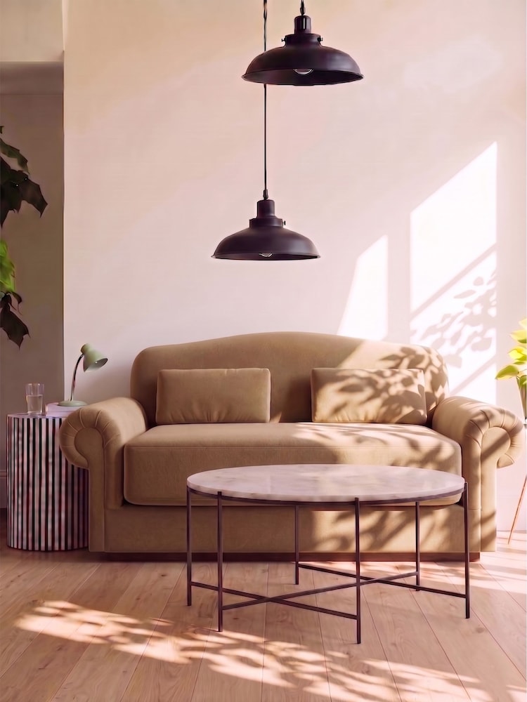 Swoon Biscuit Aberton Easy Velvet 2 Seater Sofa - Image 1 of 5 Swoon Biscuit Aberton Easy Velvet 2 Seater Sofa - Image 1 of 5