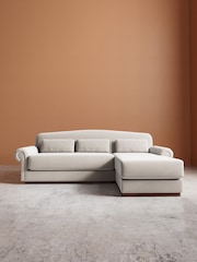 Swoon Ecru Aberton Easy Velvet Right Hand Corner Sofa - Image 2 of 6