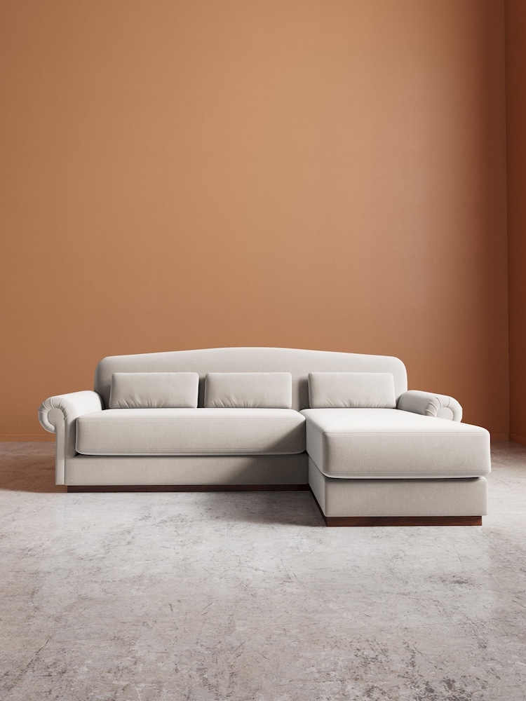 Swoon Ecru Aberton Easy Velvet Right Hand Corner Sofa - Image 2 of 6 Swoon Ecru Aberton Easy Velvet Right Hand Corner Sofa - Image 2 of 6