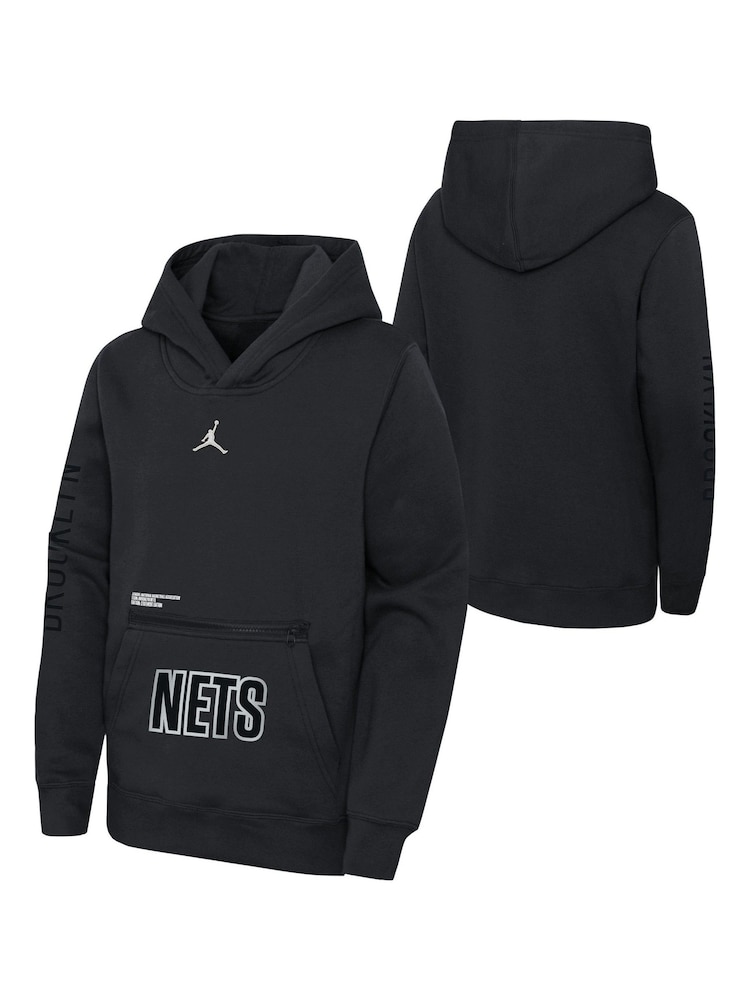 Fanatics Youth 100% Cotton Brooklyn Nets Jordan Statement Courtside Black Hoodie - Image 1 of 3