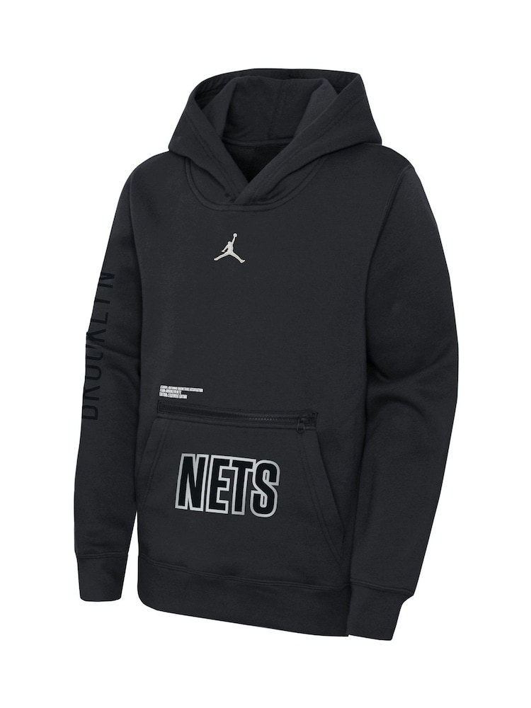 Fanatics Youth 100% Cotton Brooklyn Nets Jordan Statement Courtside Black Hoodie - Image 2 of 3