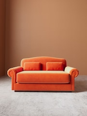 Swoon Burnt Orange Aberton Easy Velvet 2 Seater Sofa - Image 2 of 6