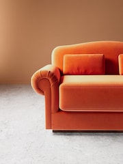 Swoon Burnt Orange Aberton Easy Velvet 2 Seater Sofa - Image 3 of 6