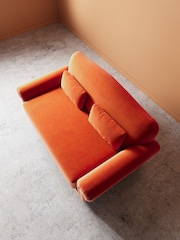 Swoon Burnt Orange Aberton Easy Velvet 2 Seater Sofa - Image 5 of 6