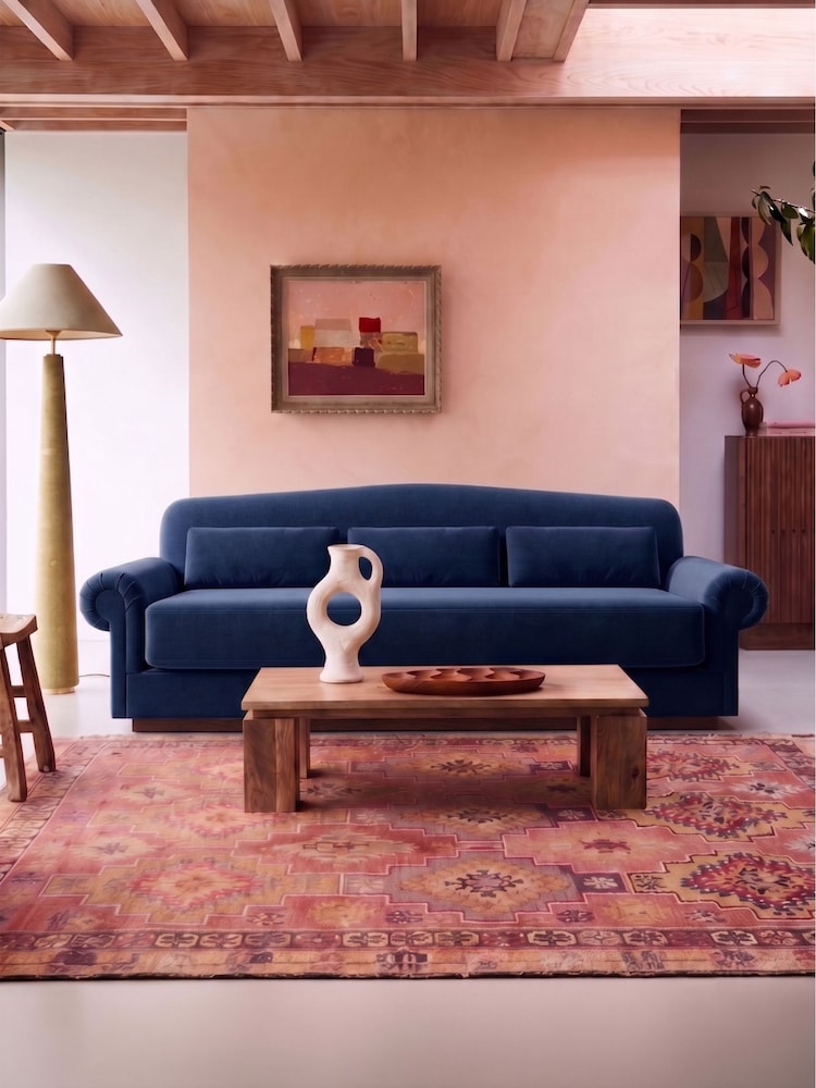 Swoon Ink Aberton Easy Velvet 3 Seater Sofa - Image 1 of 6 Swoon Ink Aberton Easy Velvet 3 Seater Sofa - Image 1 of 6