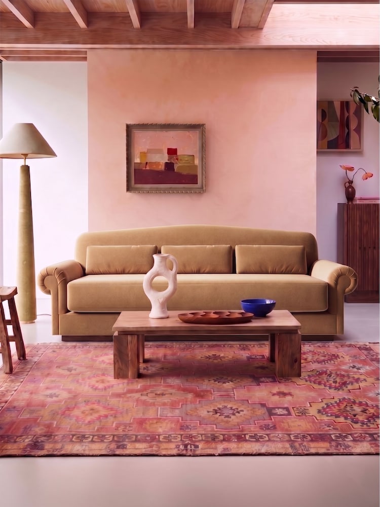 Swoon Biscuit Aberton Easy Velvet 3 Seater Sofa - Image 1 of 6 Swoon Biscuit Aberton Easy Velvet 3 Seater Sofa - Image 1 of 6