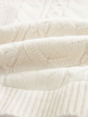 Ecru White Premium Lambswool Cable Layer Jumper - Image 7 of 8