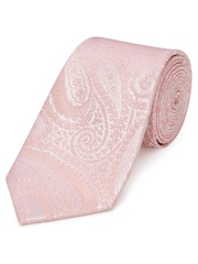 Skopes Pink Baby Paisley Silk Tie And Pocket Square - Image 1 of 4