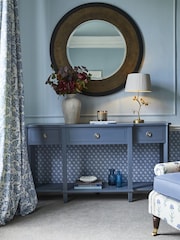 Laura Ashley Dusky Seaspray Henshaw 3 Drawer Triple Console Table - Image 1 of 7