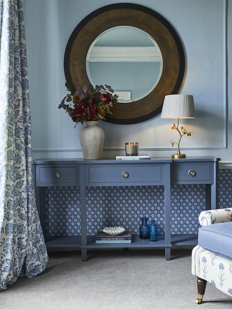 Laura Ashley Dusky Seaspray Henshaw 3 Drawer Triple Console Table - Image 1 of 7