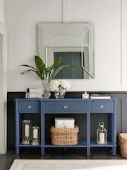 Laura Ashley Dusky Seaspray Henshaw 3 Drawer Triple Console Table - Image 2 of 7