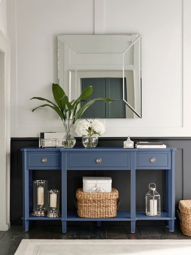 Laura Ashley Dusky Seaspray Henshaw 3 Drawer Triple Console Table - Image 2 of 7