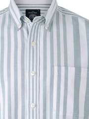Savile Row Co Blue Variegated Stripe Oxford Casual Shirt - Image 5 of 5