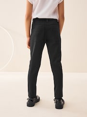 Dark Black Regular Length Jersey Stretch Skinny School Trousers (3-18yrs) - Image 4 of 7