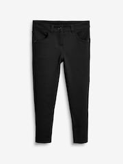 Dark Black Regular Length Jersey Stretch Skinny School Trousers (3-18yrs) - Image 5 of 7