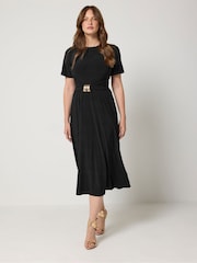 Star by Julien MacDonald Black Fit & Flare Metal Trim Dress - Image 2 of 4
