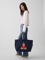 Gap Navy Brannan Bear Canvas Favorite Tote Bag - Image 1 of 5