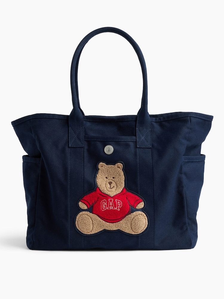 Gap Navy Brannan Bear Canvas Favorite Tote Bag - Image 2 of 5 Gap Navy Brannan Bear Canvas Favorite Tote Bag - Image 2 of 5