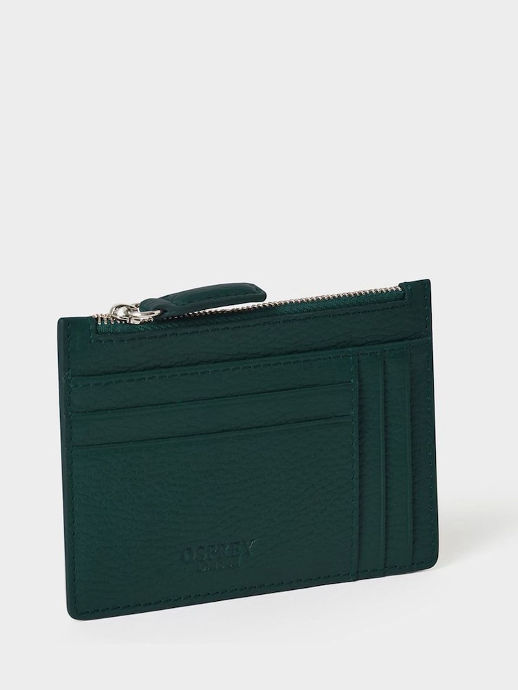 Osprey London Green The Jacob Leather Zip Card Holder - Image 2 of 5 Osprey London Green The Jacob Leather Zip Card Holder - Image 2 of 5