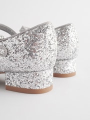 Silver Glitter Bow Mary Jane Occasion Shoes - Image 3 of 5