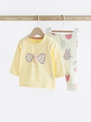 Yellow Butterfly Baby Top And Leggings Set - Image 1 of 7